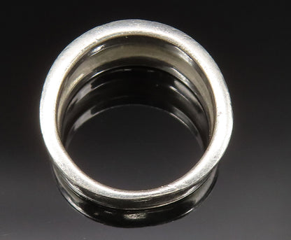 925 Sterling Silver  Vintage Smooth Center Rolo Link Band Ring Sz 9  RG25373