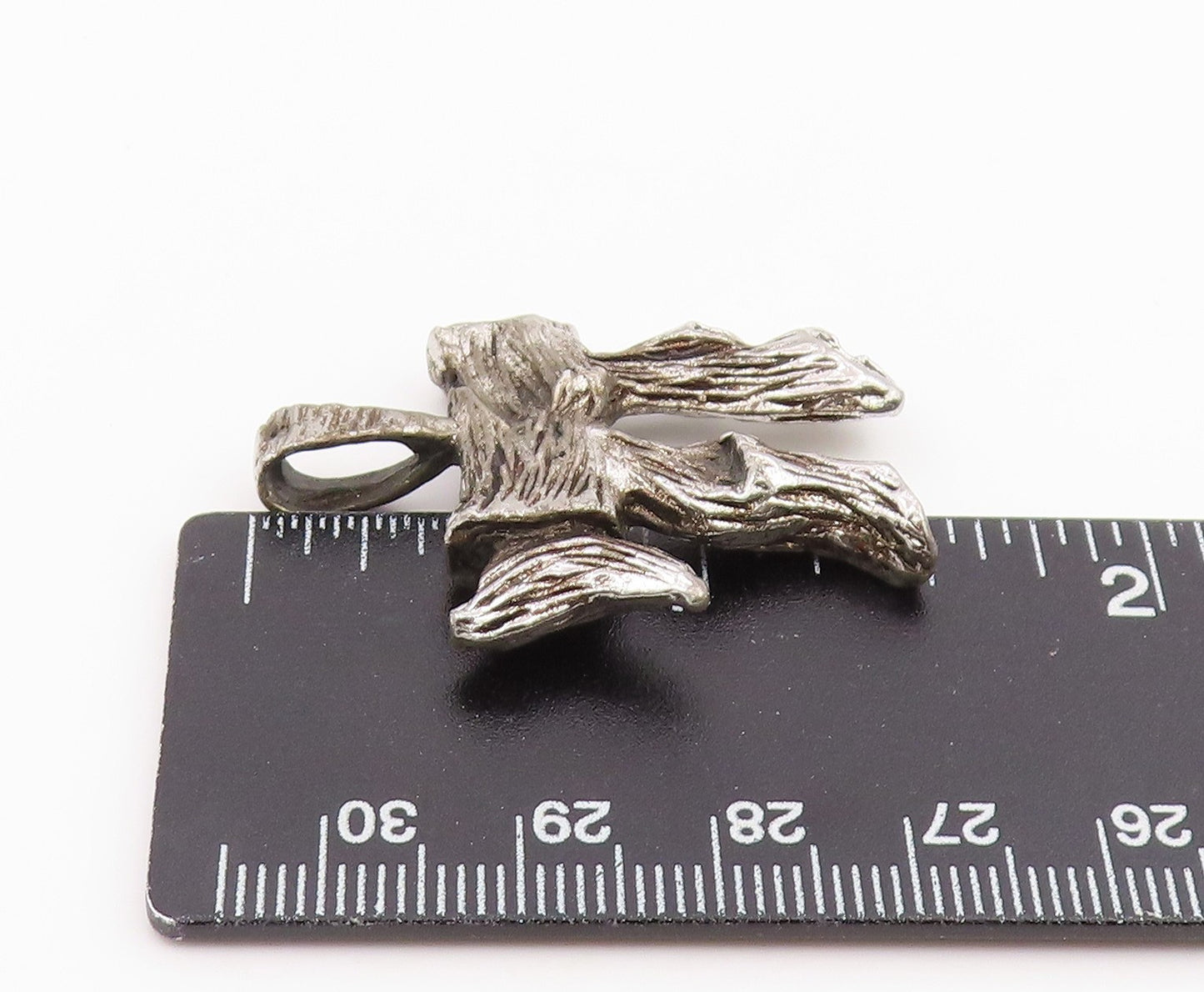 925 Sterling Silver Vintage Pendant Textured Hebrew Chai Symbol Charm  PT25957