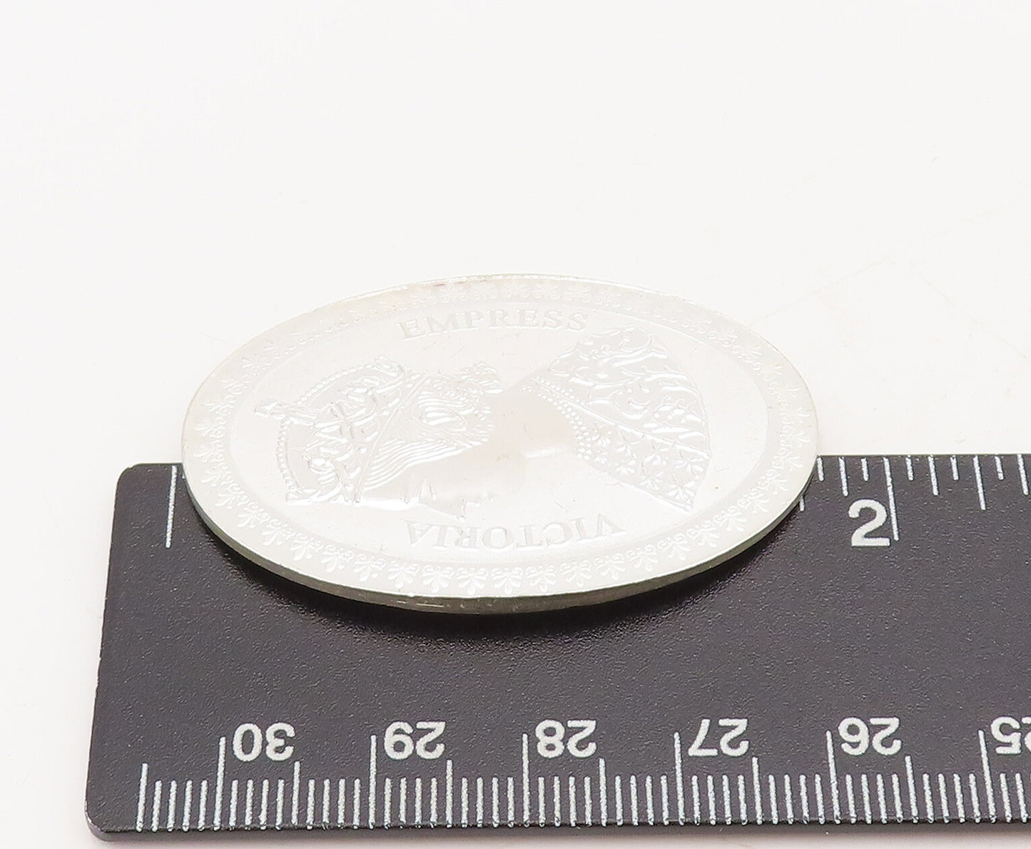 925 Sterling Silver Vintage Coin Victorian Marriage Blessing Solid Coin TR3689