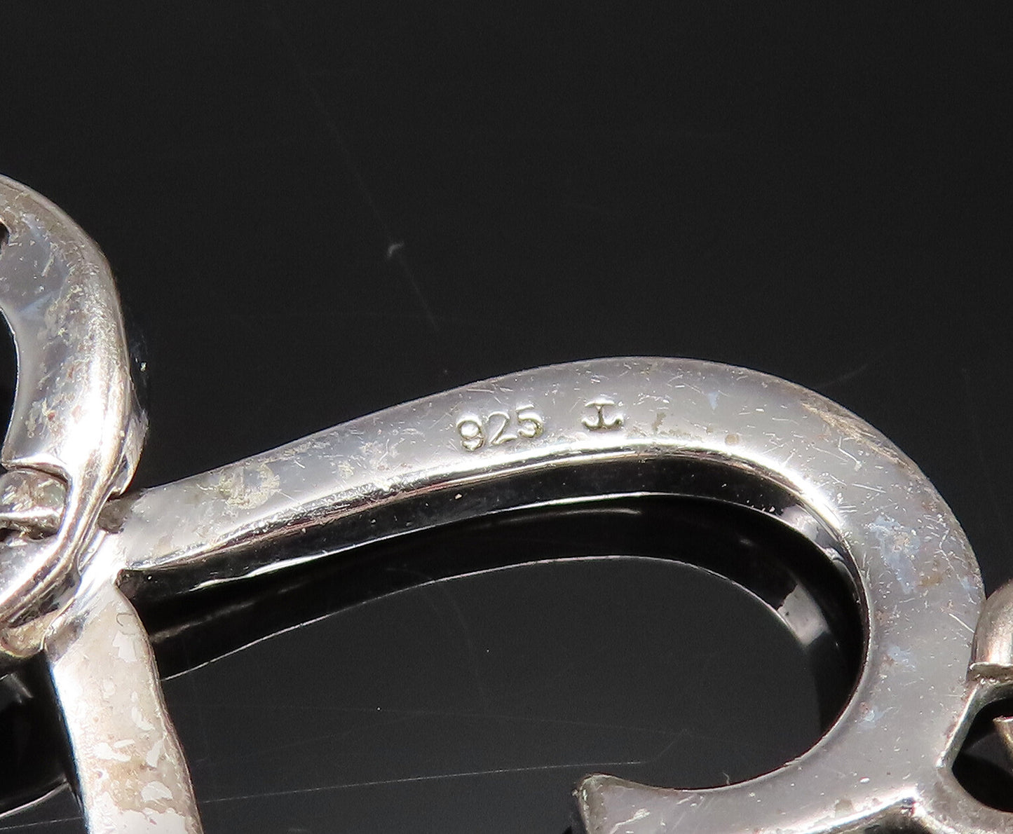 925 Silver  Vintage Genuine Diamonds Accent Open Love Heart Bracelet  BT9662