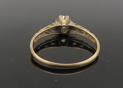 10K GOLD  Vintage Antique .35 Carat Genuine Diamond Band Ring Sz 7.25  GR140