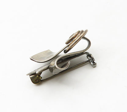 925 Sterling Silver  Vintage Swirl Detail Ribbon Motif Brooch Pin  BP6557