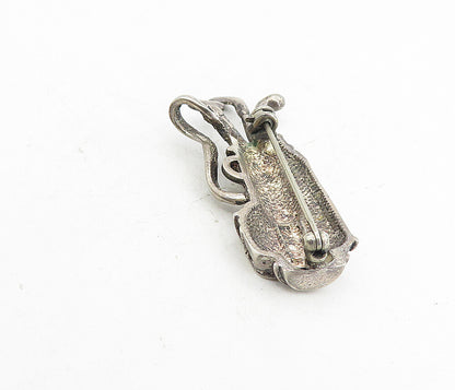 MEXICO 925 Sterling Silver  Vintage Bag Of Golf Clubs Sports Brooch Pin BP3047