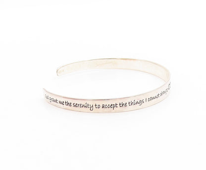 925 Sterling Silver Vintage Bracelet Engraved Courage Serenity Prayer  BT11483