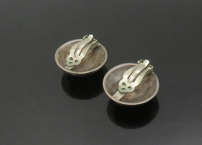 TAXCO 925 Sterling Silver Vintage Turquoise Non Pierce Dome Earrings EG11314