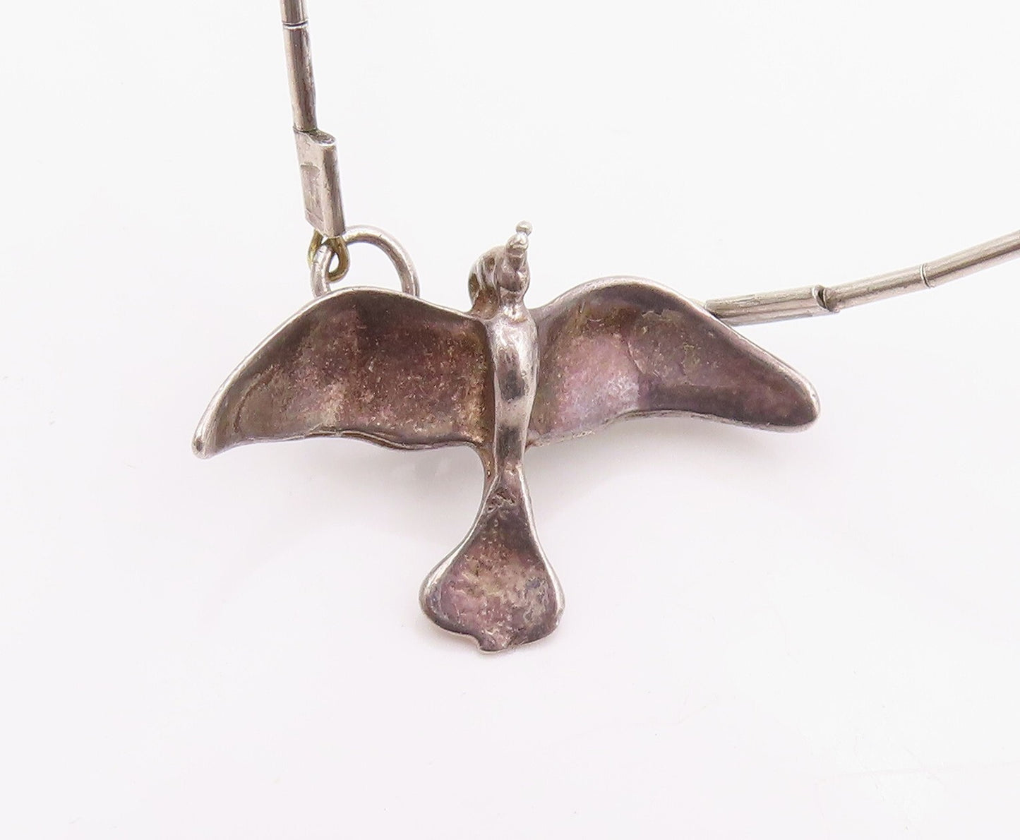 Solid Silver Vintage Necklace Designer Dark Tone Animal Kingdom  NE4460