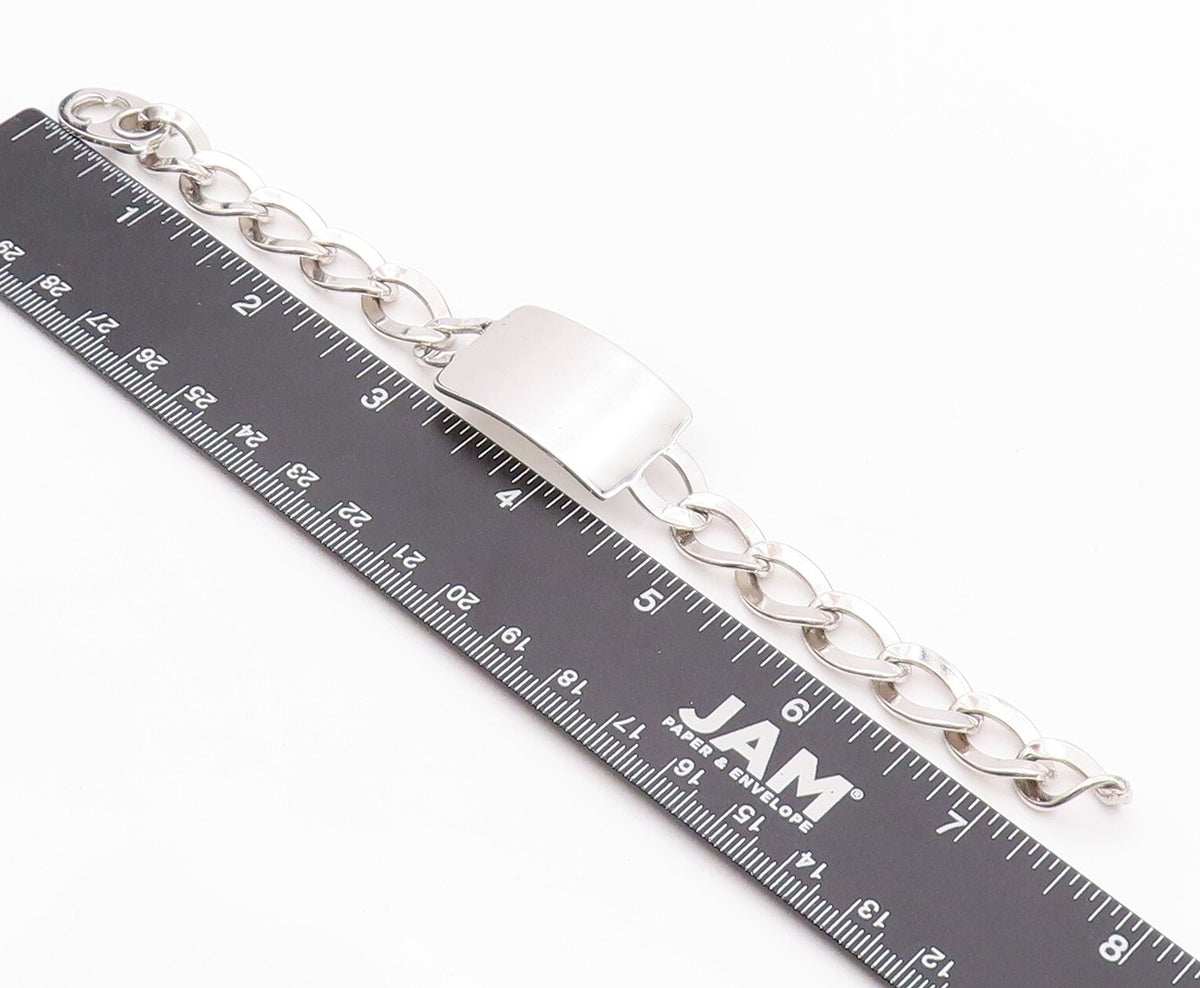 925 Sterling Silver Vintage Bracelet NAPIER Rectangle Plate Curb Links  BT11097