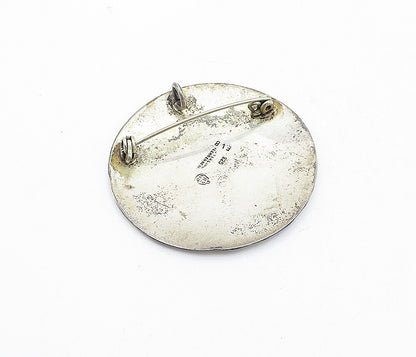 MEXICO 925 Sterling Silver  Vintage Mayan Aztec Sun Calendar Brooch Pin BP1240