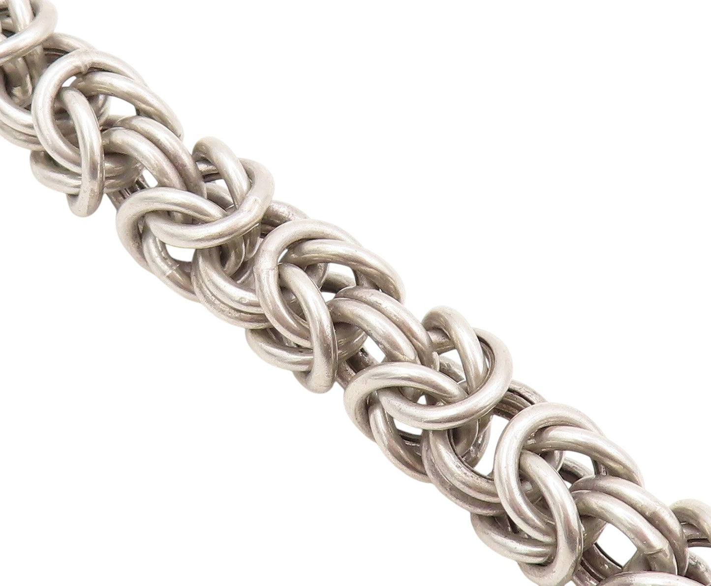 925 Sterling Silver Vintage Bracelet Dark Tone Brutalist Linked Rings  BT11074