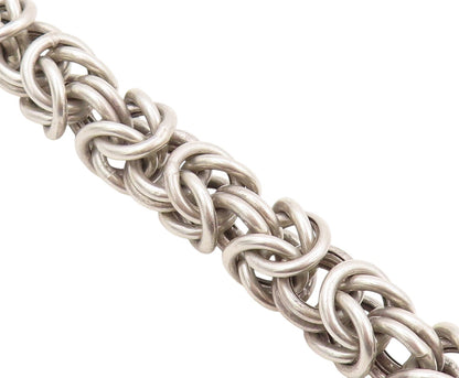 925 Sterling Silver Vintage Bracelet Dark Tone Brutalist Linked Rings  BT11074