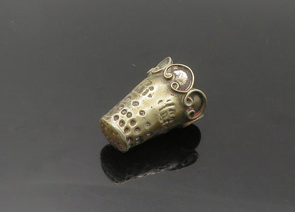 925 Sterling Silver  Vintage Pretzel Swirl Sewing Thumb Thimble  TR3000