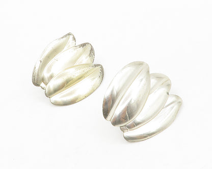 AVON 925 Sterling Silver  Vintage Shiny Floral Leaves Drop Earrings  EG7116