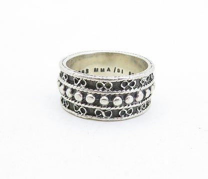 MMA 925 Sterling Silver  Vintage Oxidized Swirl Detail Band Ring Sz 6.5 RG5802