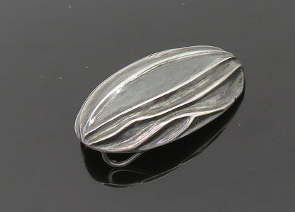 925 Sterling Silver  Vintage Shiny Dark Tone Sculpted Dome Pendant  PT16792