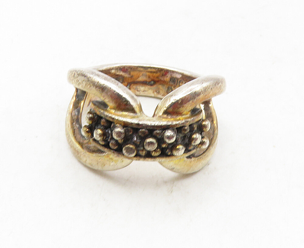 MICHAEL DAWKINS 925 Sterling Silver  Vintage Open Design Band Ring Sz 5 RG9535