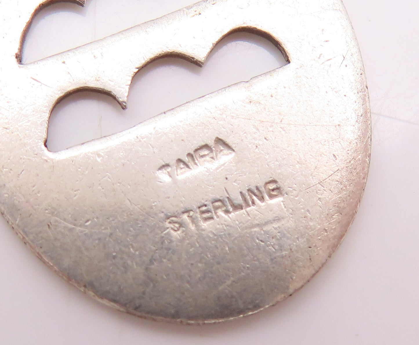 925 Sterling Silver Vintage Pendant Minimalist Oval Cutout Design  PT23666