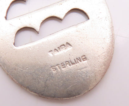 925 Sterling Silver Vintage Pendant Minimalist Oval Cutout Design  PT23666