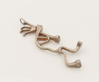 925 Sterling Silver  Vintage Kokopelli Dancer Outline Pendant  PT21942