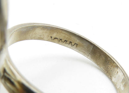 TAMARA 925 Silver  Topaz Centered Flower Motif Cocktail Ring Sz 6.5  RG10588