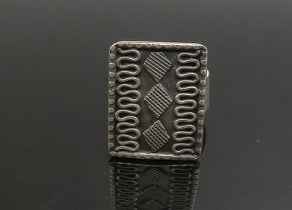 MIDDLE EAST 925 Silver   Vintage Swirl Adjustable Band Ring Sz 8.5  RG23389