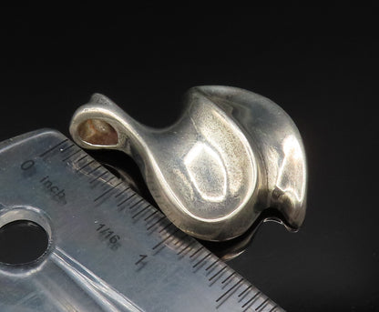 KYLO 925 Sterling Silver  Vintage Concaved Swirl Abstract Pendant  PT20504