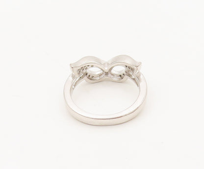 925 Sterling Silver  Vintage Minimalist Cat's Eye CZ Mask Ring Sz 6  RG27203