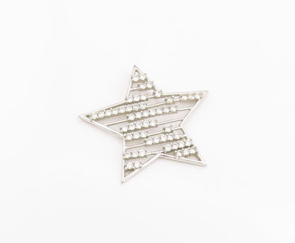 925 Sterling Silver Vintage Pendant Round CZ Geometric Celestial Star  PT25686