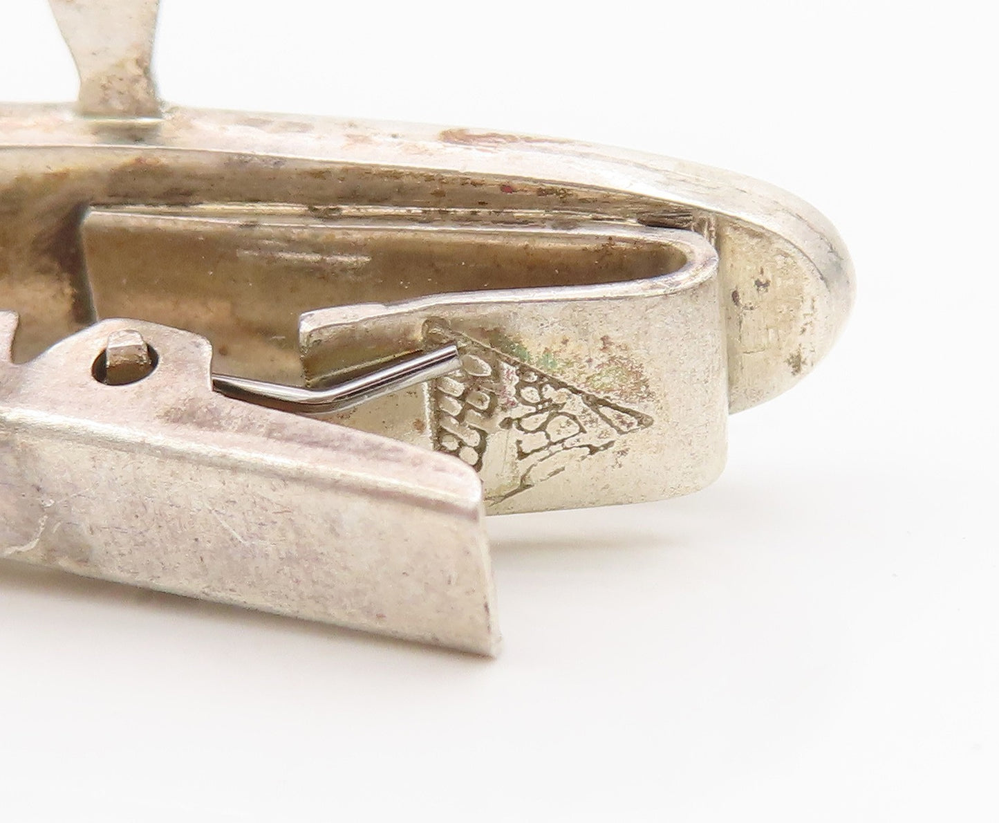 925 Sterling Silver Vintage Tie Clip Miniature Celebration Champagne Bar  TR4130