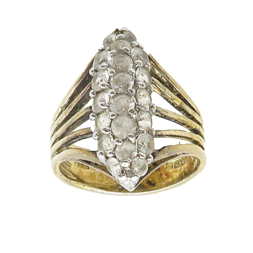 PANETTA 925 Silver  Vintage Topaz Gold Plated Cocktail Ring Sz 7.5  RG19335