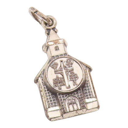HAYWARD 925 Sterling Silver  Vintage Antique Church House Pendant  PT17726