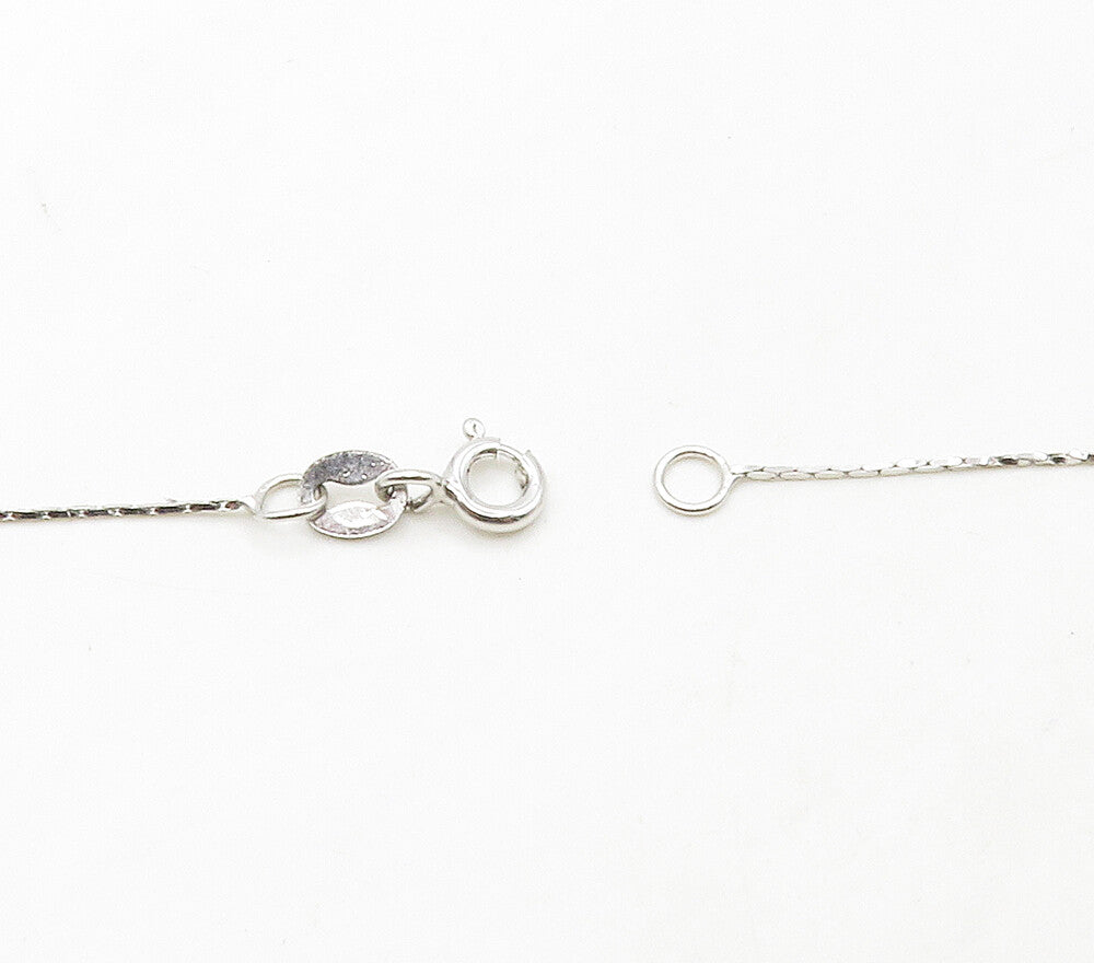 925 Sterling Silver  Freshwater Pearls Shiny Thin Chain Necklace  NE2673