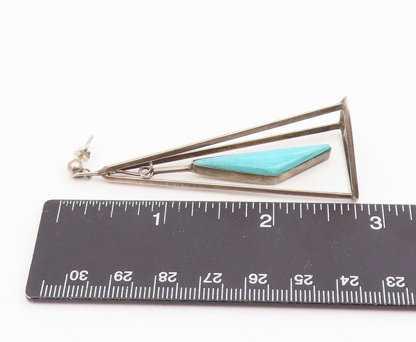925 Sterling Silver Vintage Earrings NAVAJO Turquoise Single Pieces  EG14302