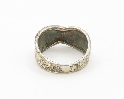 925 Sterling Silver  Vintage Dark Tone Smooth Tapered Band Ring Sz 7  RG17748