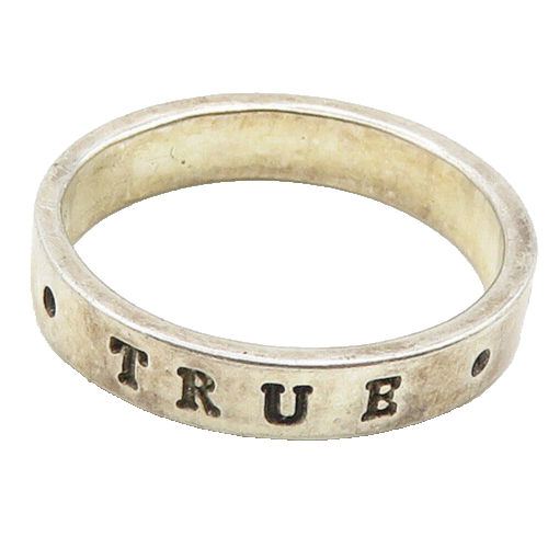 BSD 925 Sterling Silver  Vintage True Love Waits Purity Band Ring Sz 8 RG19780