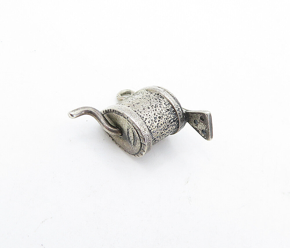 925 Sterling Silver  Vintage Petite Dark Tone Spinning Handle Pendant  PT3497