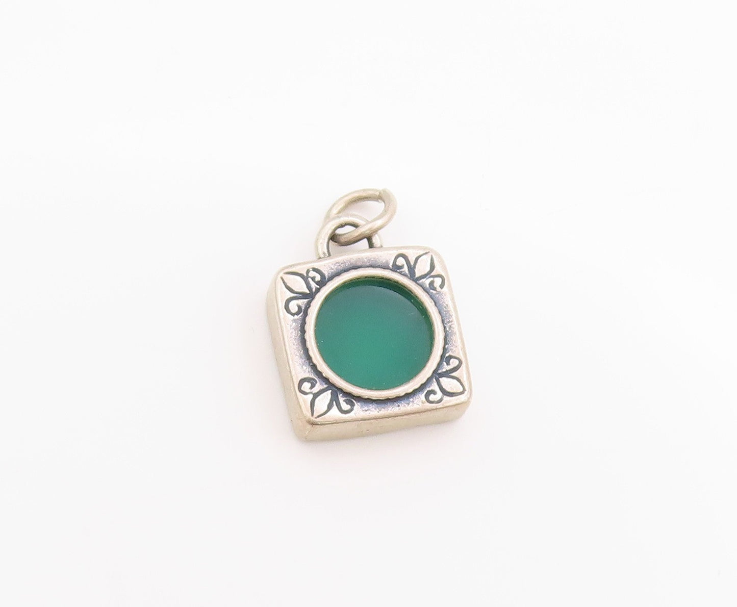 925 Sterling Silver Vintage Pendant Gemstone Geometric Serenity Charm  PT24857