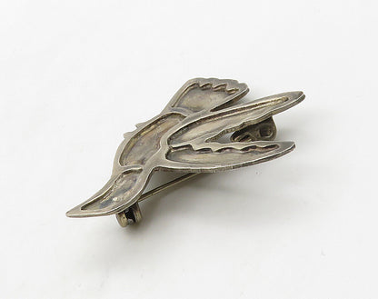 MEXICO 925 Sterling Silver  Vintage Flying Bird Motif Brooch Pin  BP6379