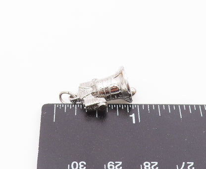 925 Sterling Silver  Vintage Liberty Bell Charm Pendant (JINGLES)  PT21045