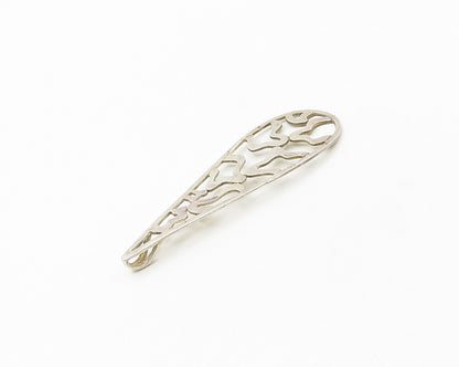 925 Sterling Silver  Vintage Open Rain Drop Cutout Pattern Pendant  PT14419