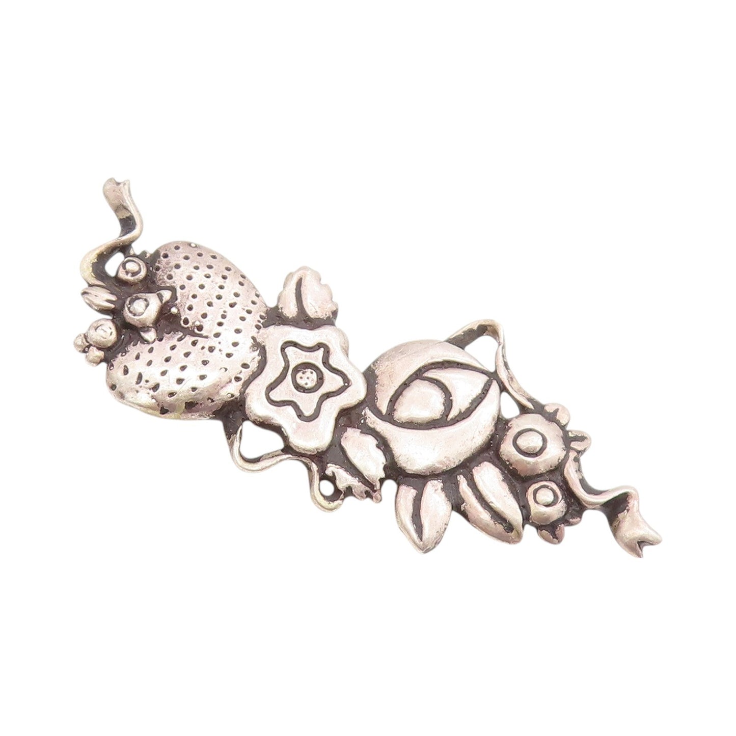 925 Sterling Silver Vintage Brooch Designer Brutalist Collage Cutout  BP11487