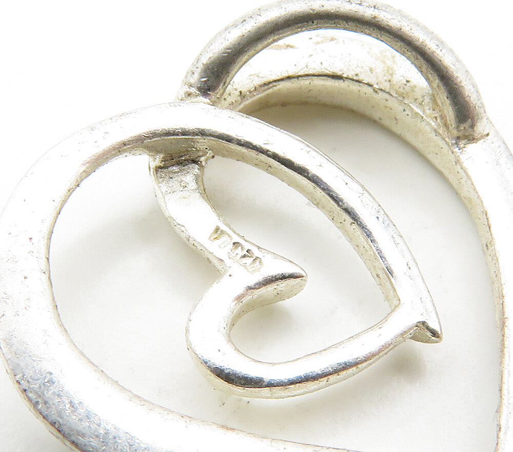 925 Sterling Silver  Grandma Love Quote Open Love Heart Pendant  PT12378