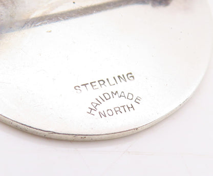 925 Sterling Silver Vintage Brooch Modernist Celestial Sleeping Moon Pin BP12039