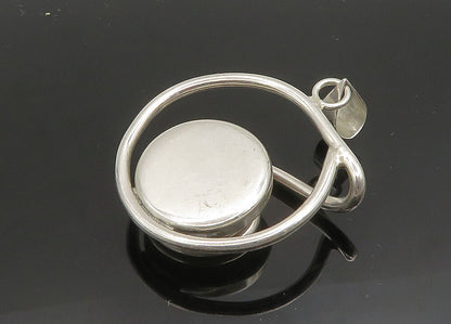 925 Sterling Silver  Vintage Cabochon Carnelian Shiny Spiral Pendant  PT15828
