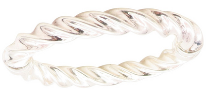 925 Sterling Silver Vintage Bracelet Modernist Intertwined Rope Bangle  BT11397
