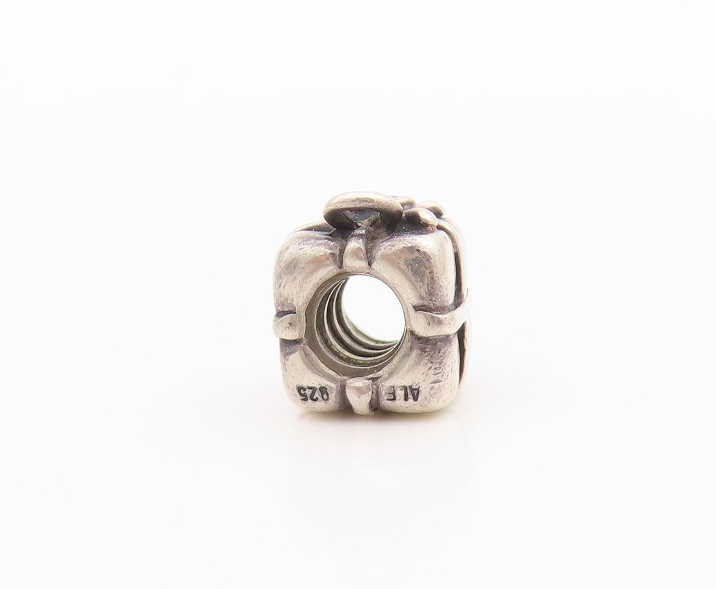 925 Sterling Silver Vintage Pendant PANDORA Antique Gift Box Charm  PT24398