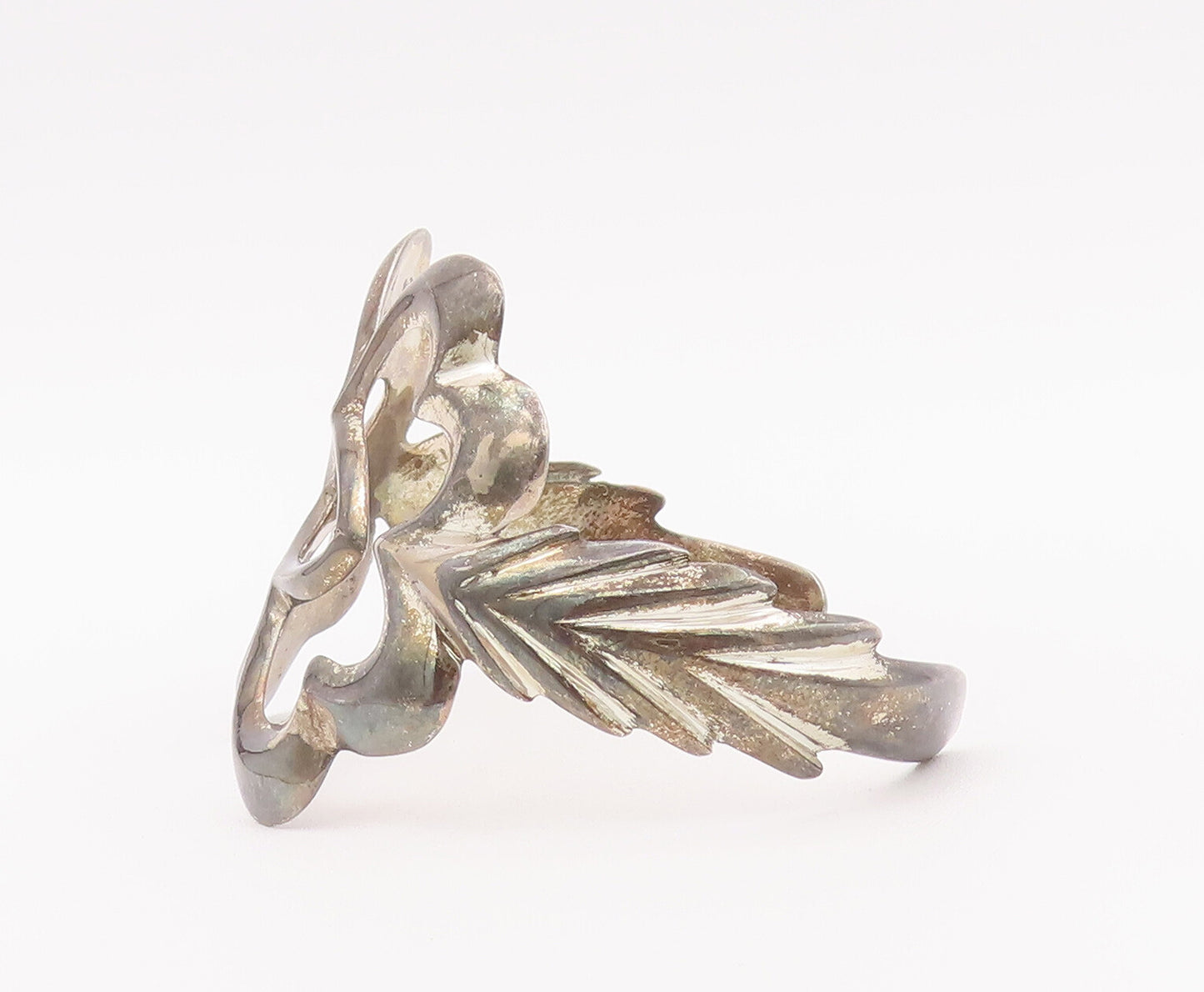 925 Sterling Silver Vintage Bracelet Southwestern Floral Cutout Cuff BT10381