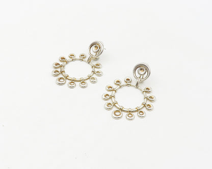 GEORGE ROTH 925 Silver  Vintage Shiny Open Circle Dangle Earrings  EG9012