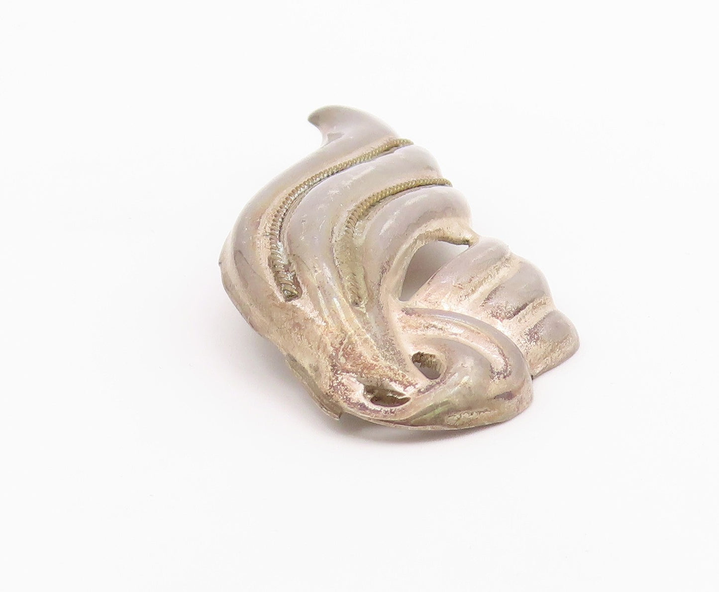 MEXICO 925 Sterling Silver  Vintage Two Tone Twist Wing Brooch Pin  BP3985