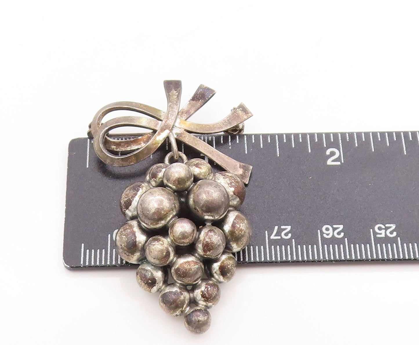 925 Sterling Silver Vintage Brooch JOHN LAURITZEN DENMARK Grapes Cluster BP11908