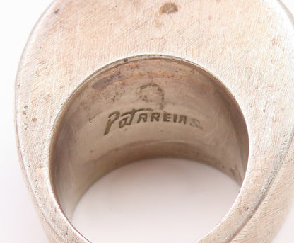 925 Sterling Silver Vintage Ring PAT ARIEAS Solid Hammered Dome  Sz 6  RG36712